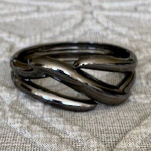 Lia Sophia GALENA Black Hematite Hinged Bracelet